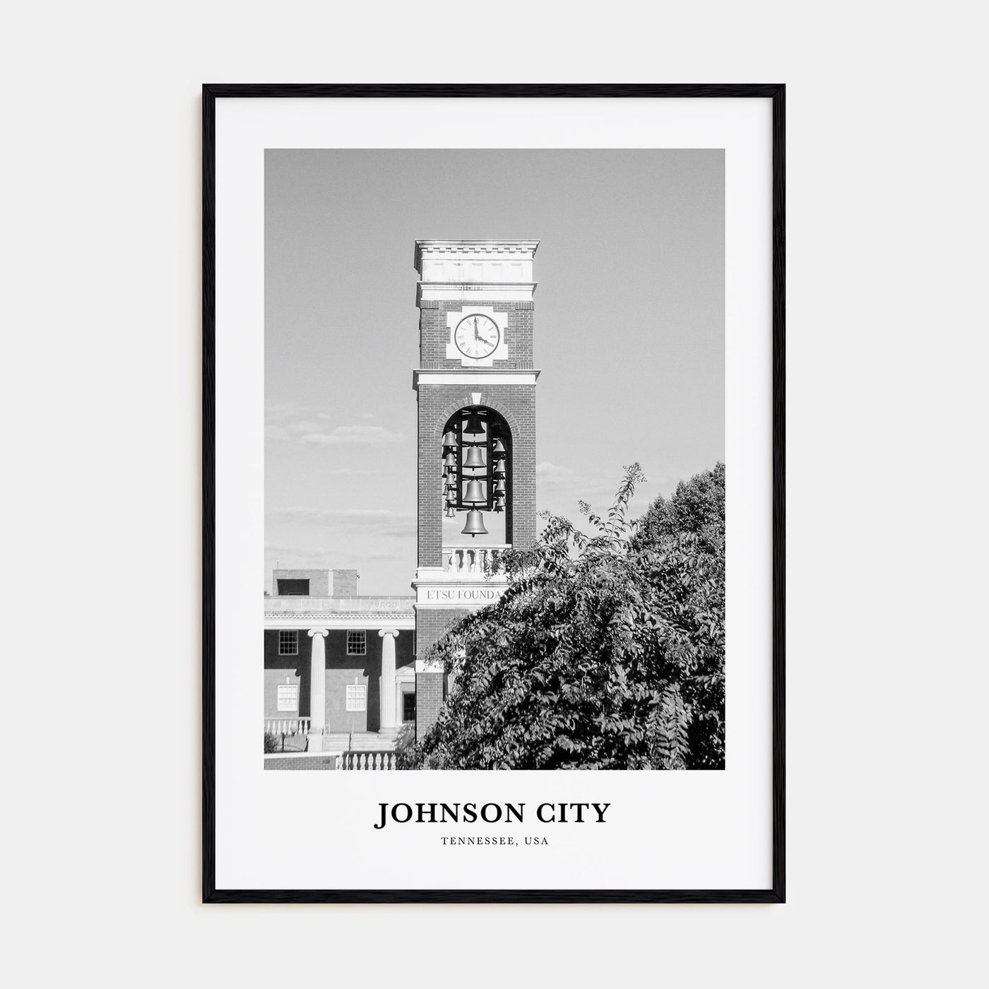Johnson City Portrait B&W Poster
