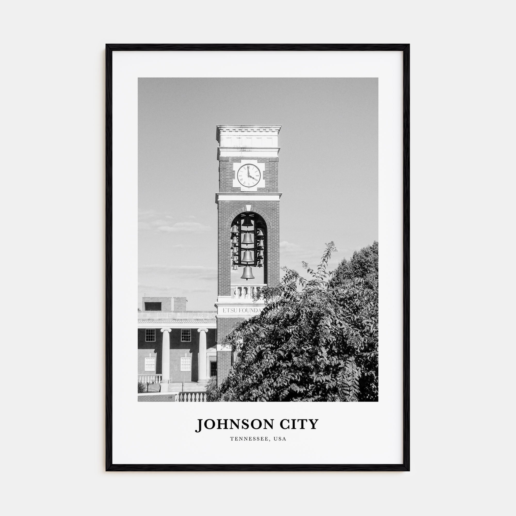 Johnson City Portrait B&W Poster