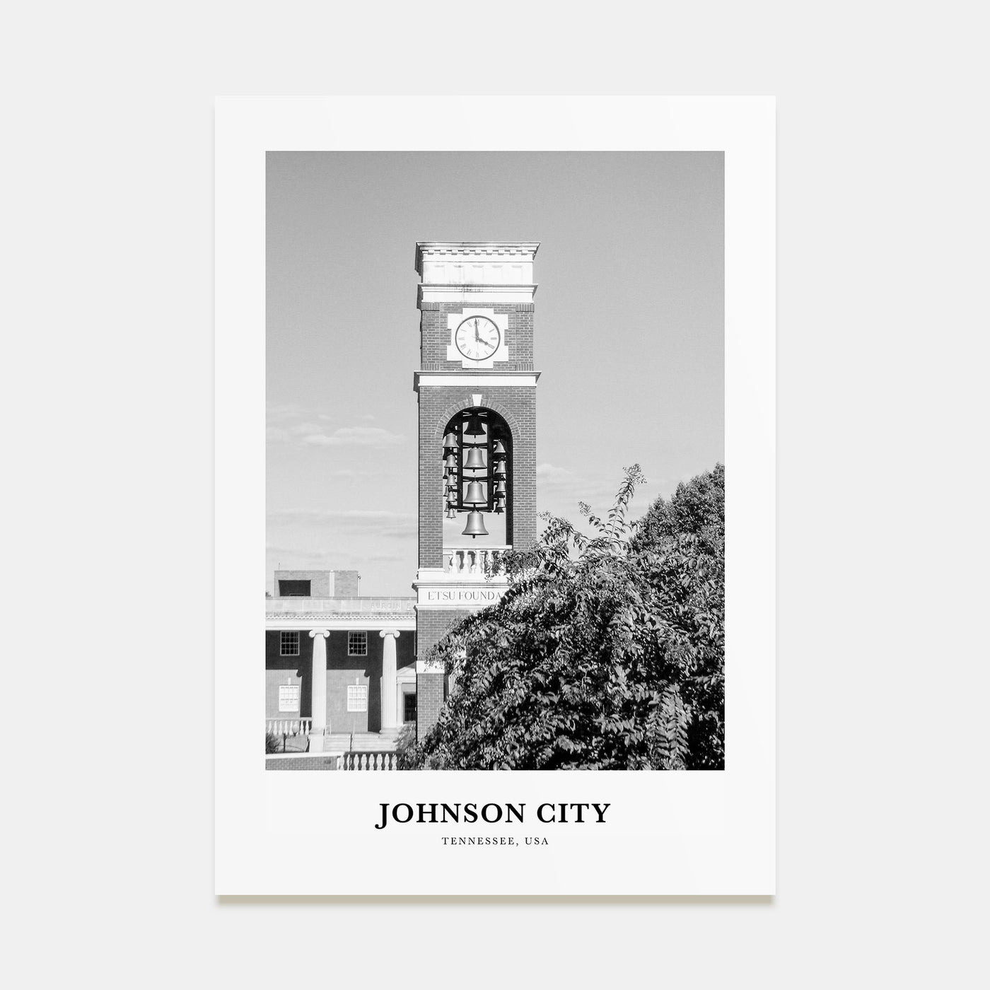 Johnson City Portrait B&W Poster
