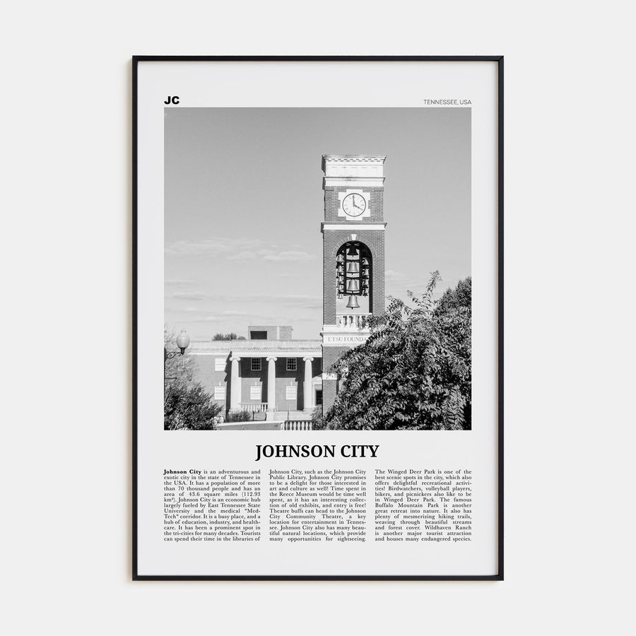 Johnson City Travel B&W Poster