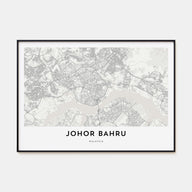 Johor Bahru Map Landscape Poster