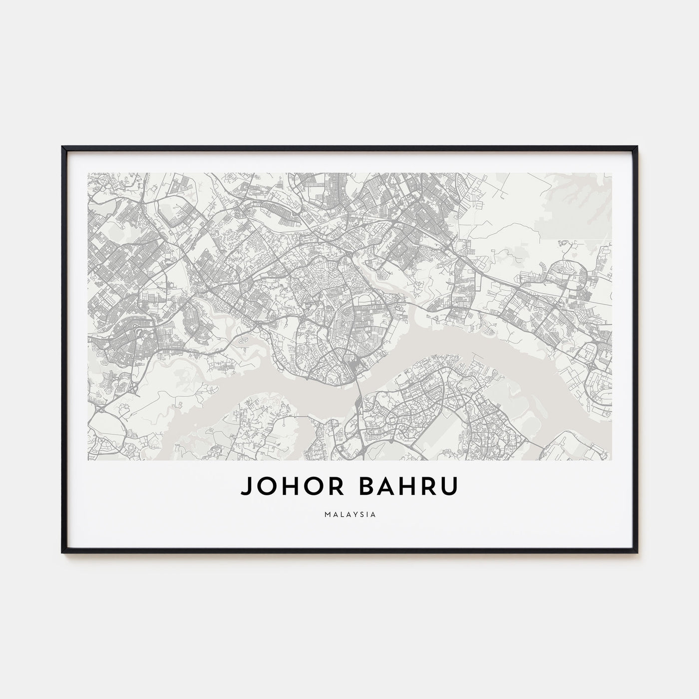 Johor Bahru Map Landscape Poster