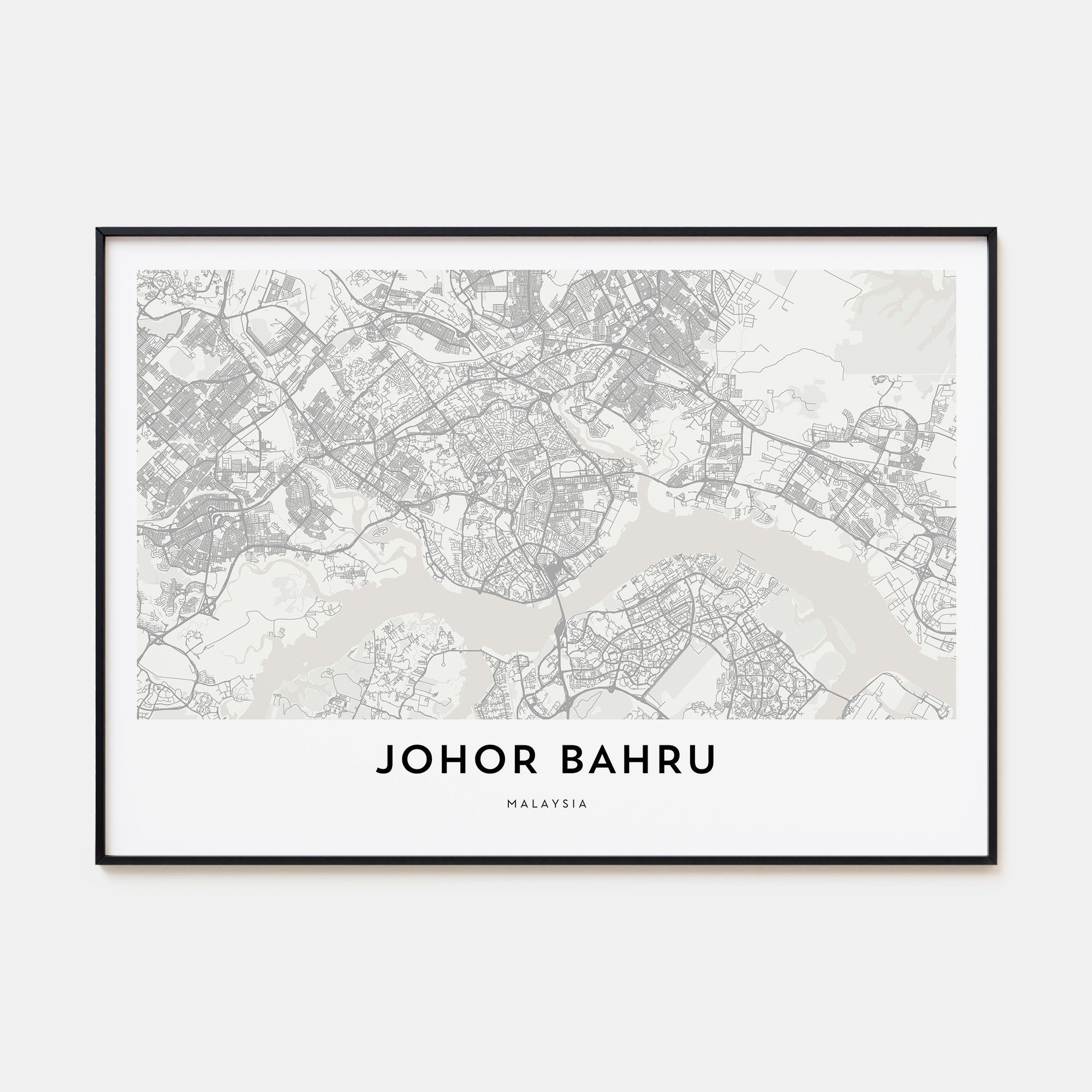 Johor Bahru Map Landscape Poster