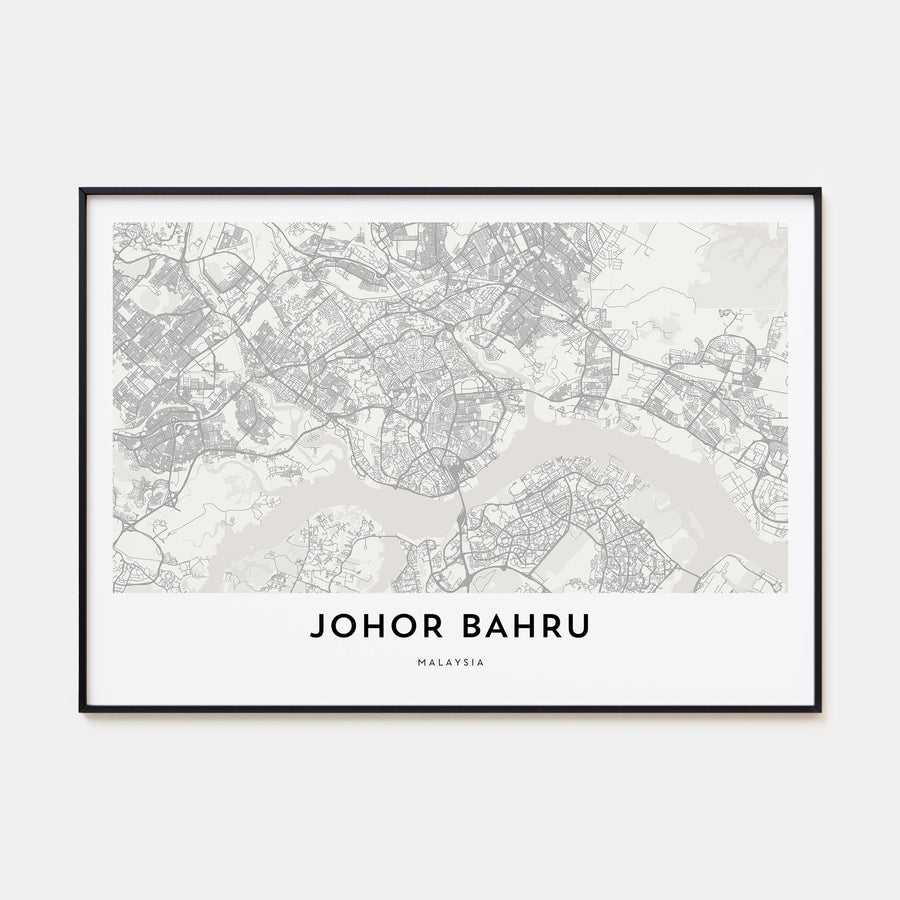 Johor Bahru Map Landscape Poster