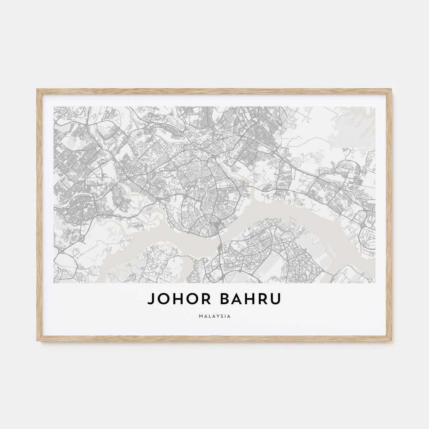 Johor Bahru Map Landscape Poster