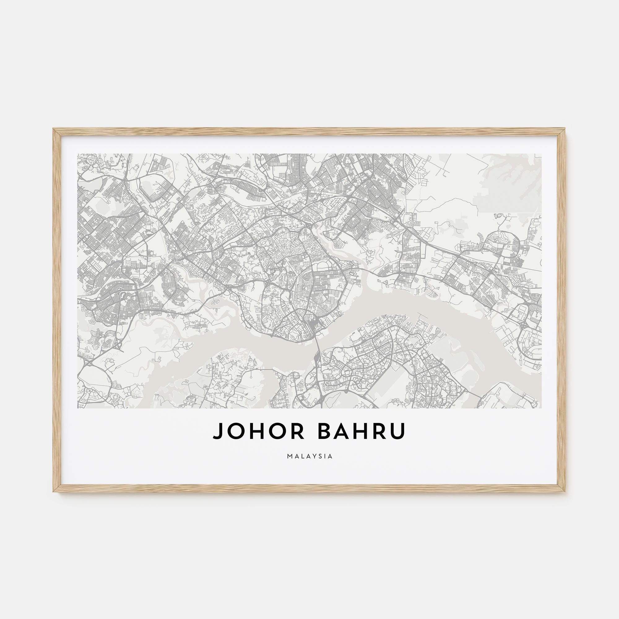 Johor Bahru Map Landscape Poster