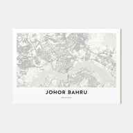 Johor Bahru Map Landscape Poster