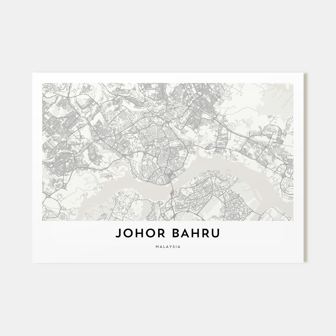 Johor Bahru Map Landscape Poster