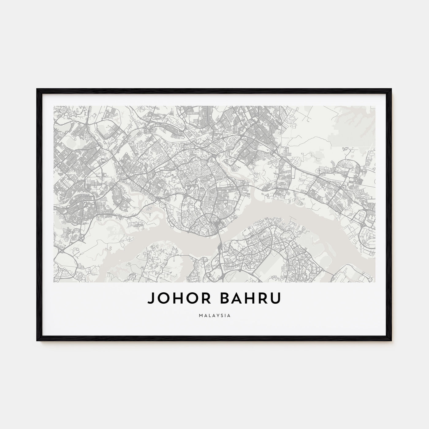 Johor Bahru Map Landscape Poster