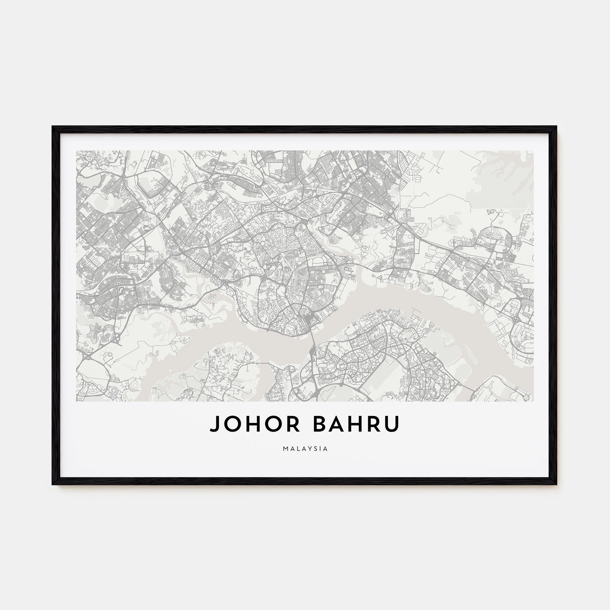 Johor Bahru Map Landscape Poster
