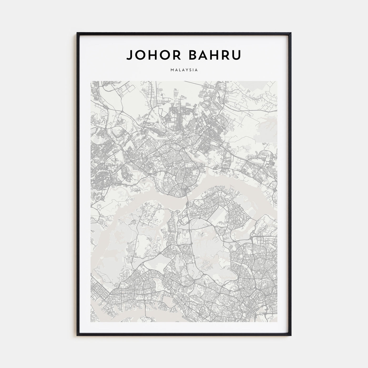 Johor Bahru Map Portrait Poster