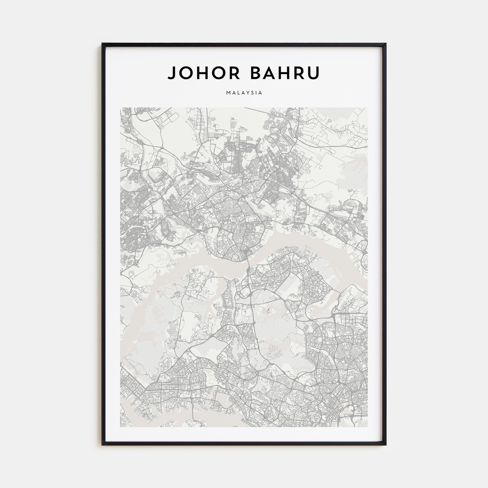Johor Bahru Map Portrait Poster