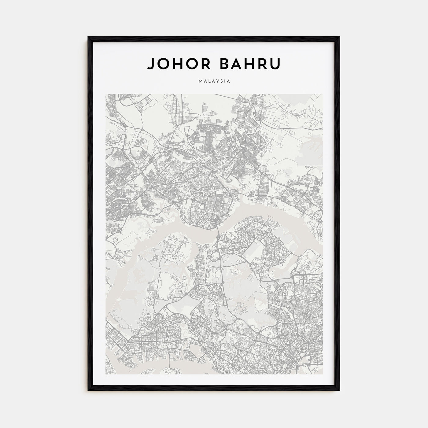 Johor Bahru Map Portrait Poster