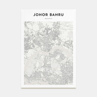 Johor Bahru Map Portrait Poster