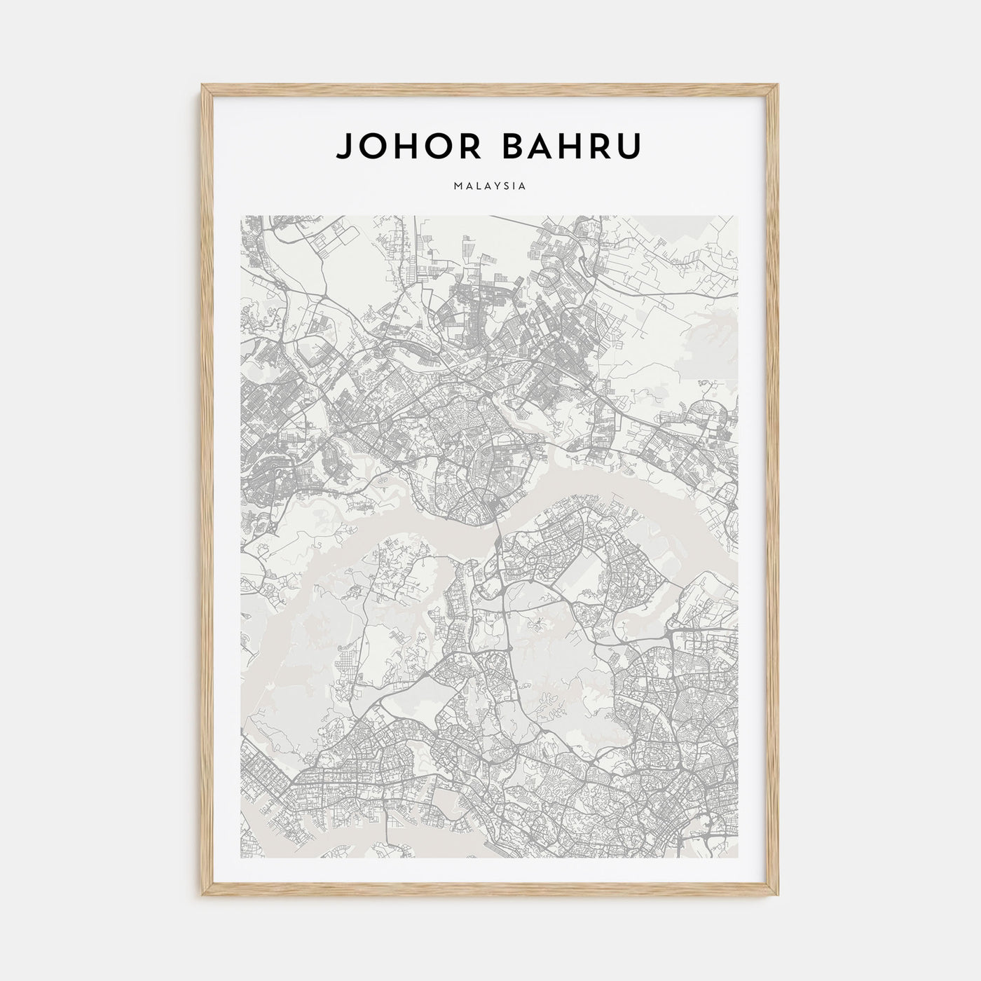 Johor Bahru Map Portrait Poster