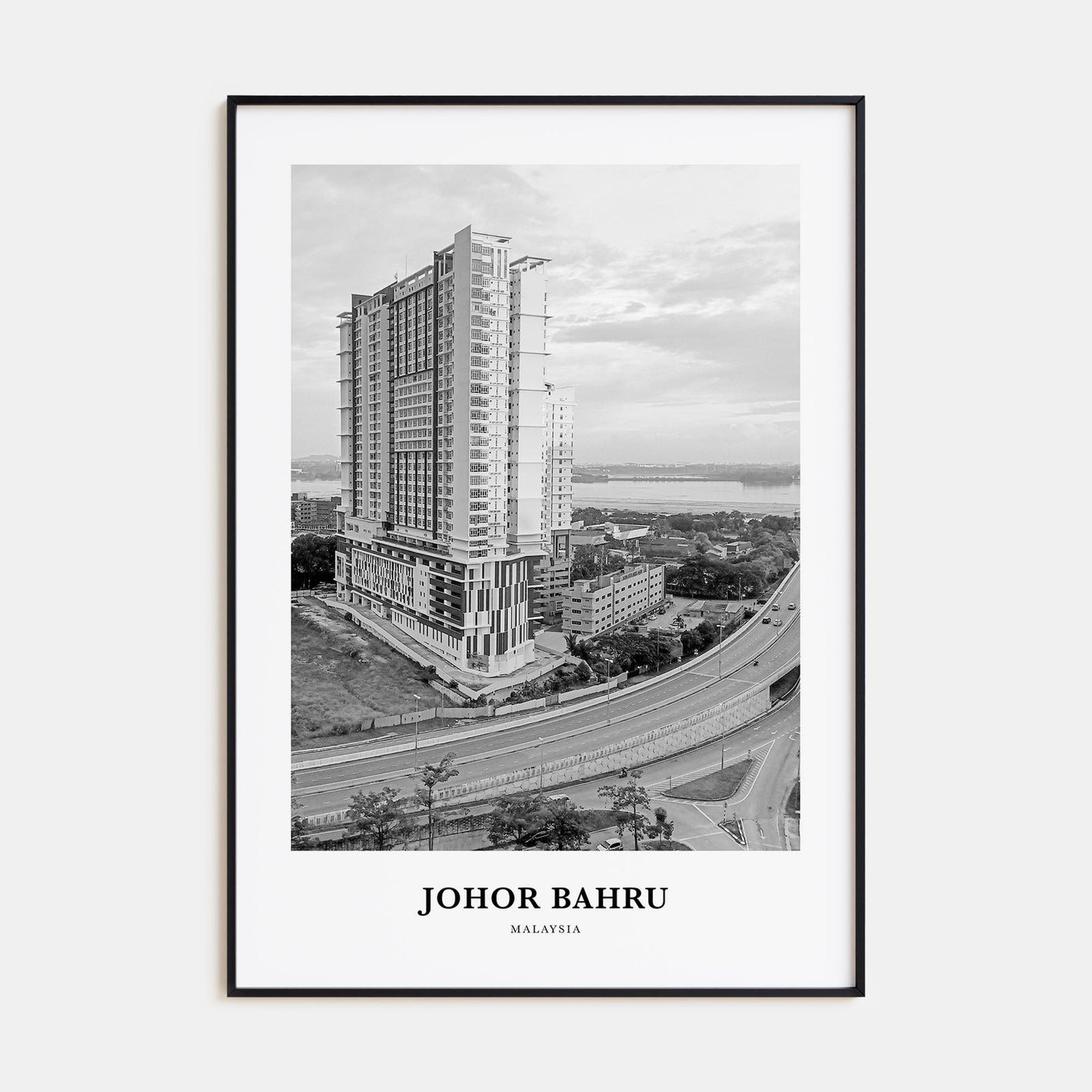 Johor Bahru Portrait B&W Poster