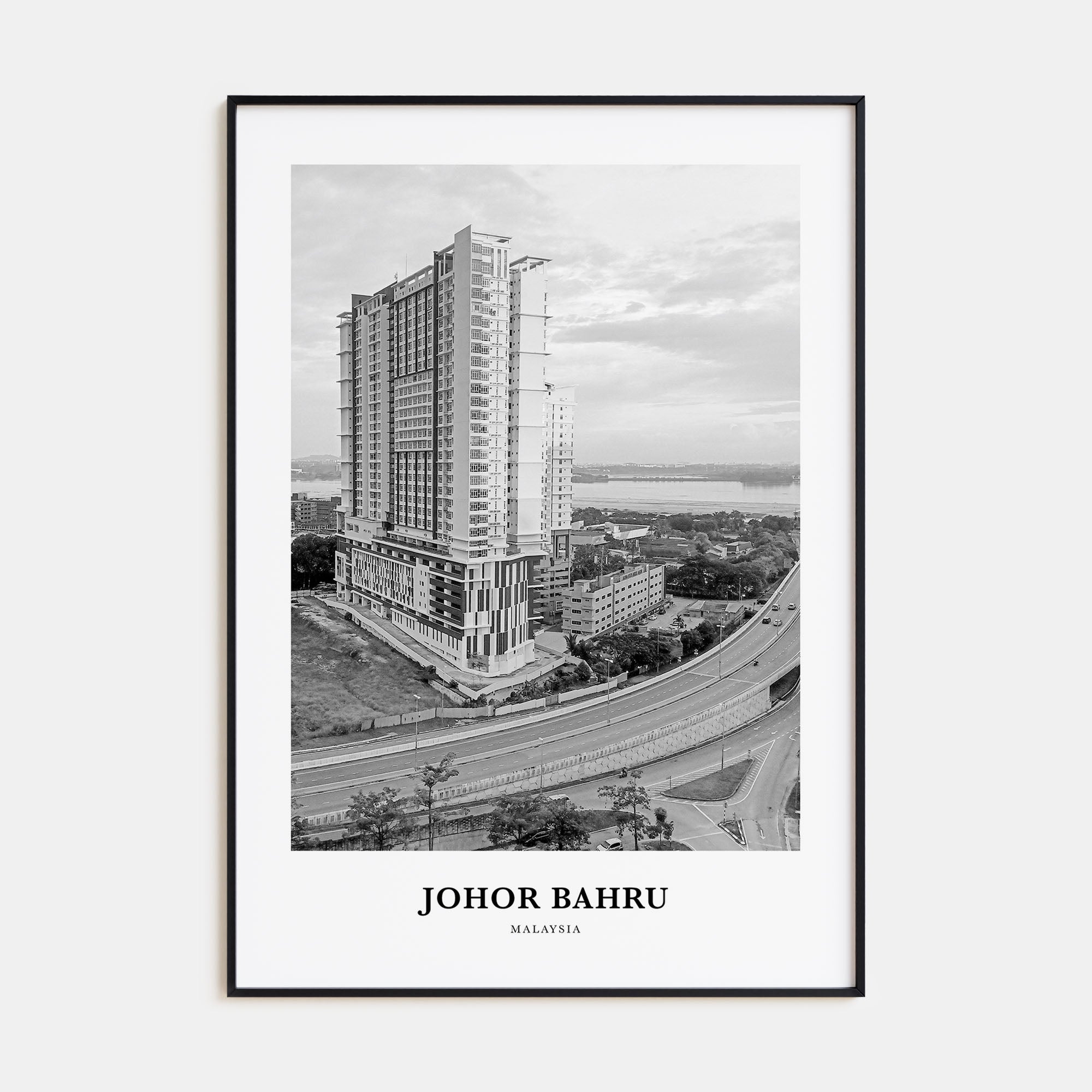 Johor Bahru Portrait B&W Poster