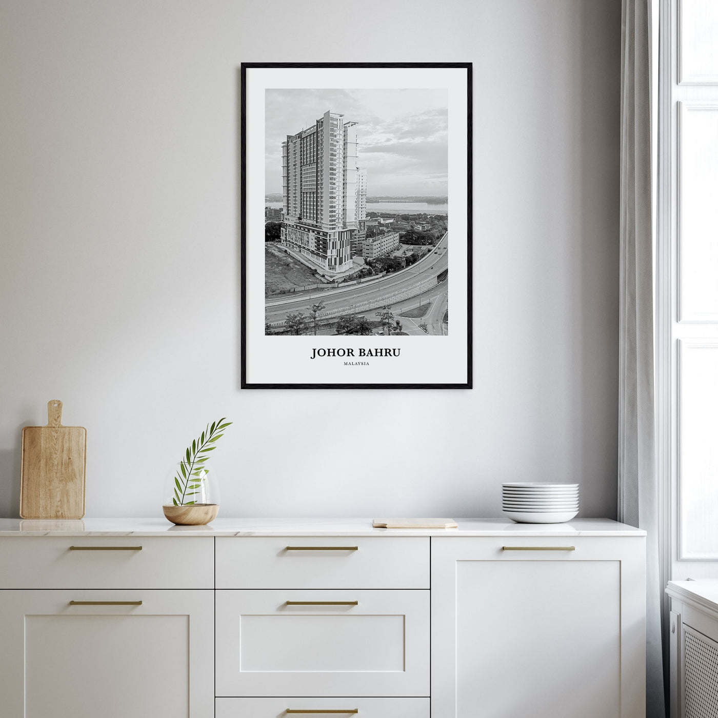 Johor Bahru Portrait B&W Poster