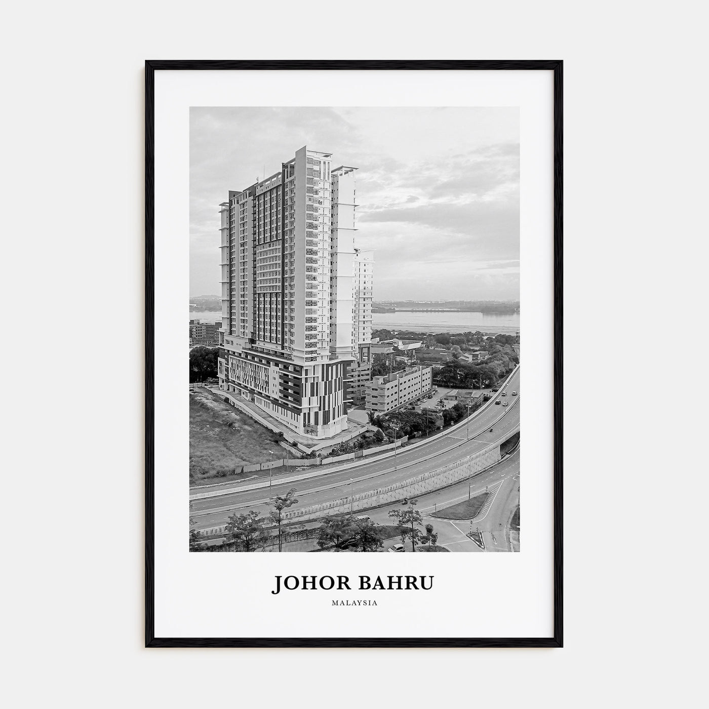 Johor Bahru Portrait B&W Poster