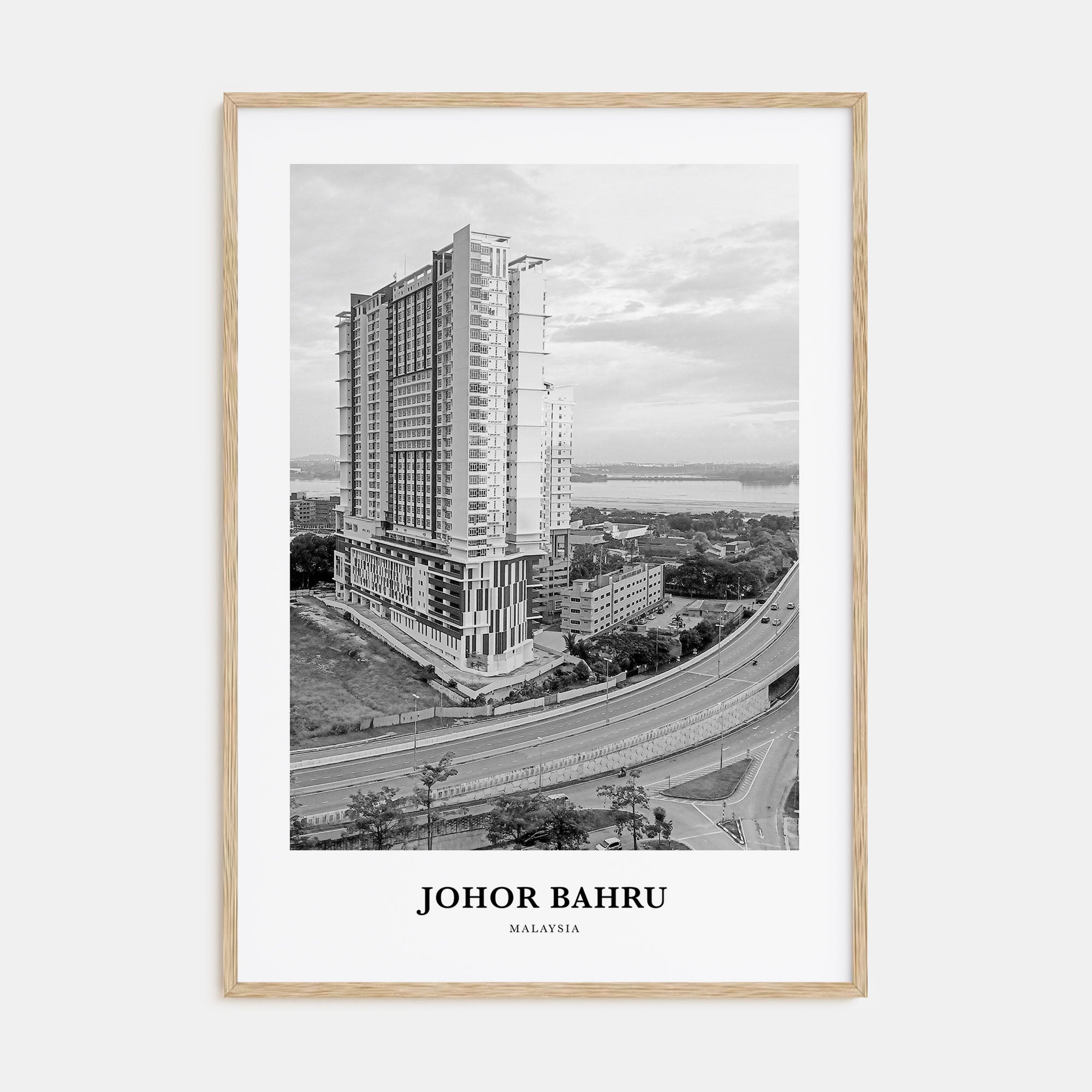 Johor Bahru Portrait B&W Poster