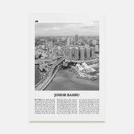 Johor Bahru Travel B&W No 1 Poster