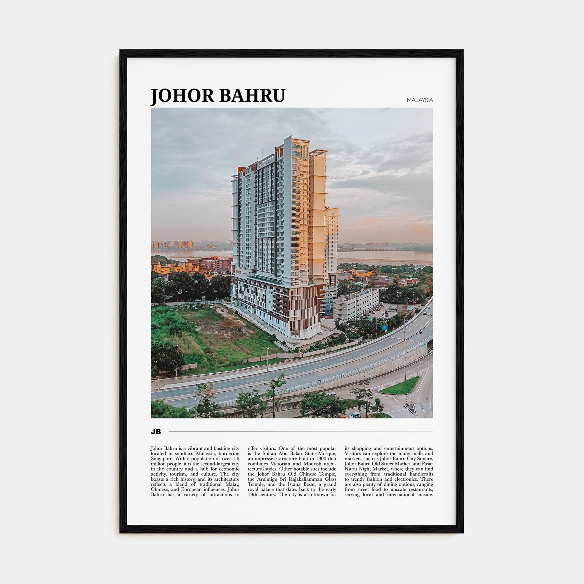 Johor Bahru Travel Color Poster