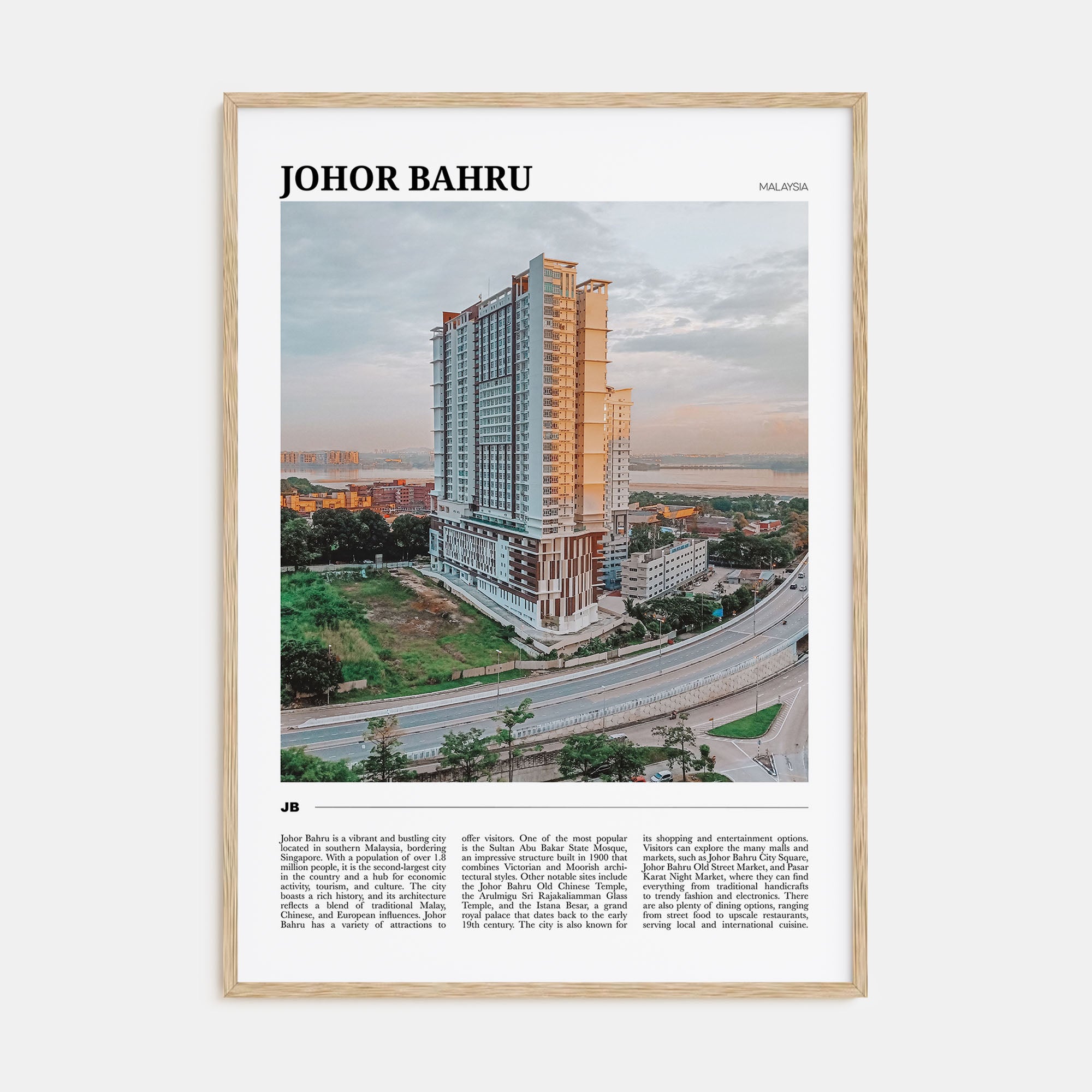 Johor Bahru Travel Color Poster
