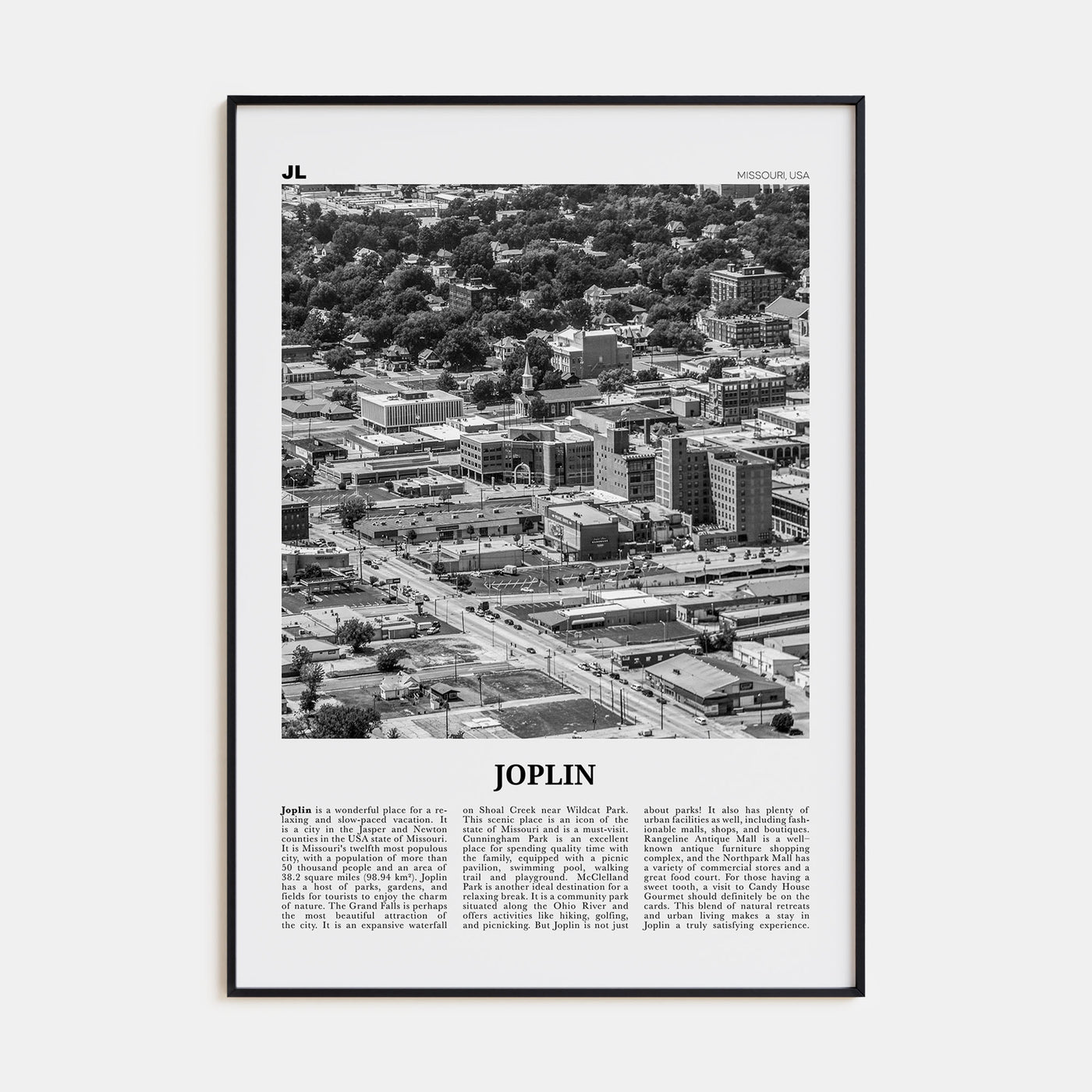 Joplin Travel B&W Poster