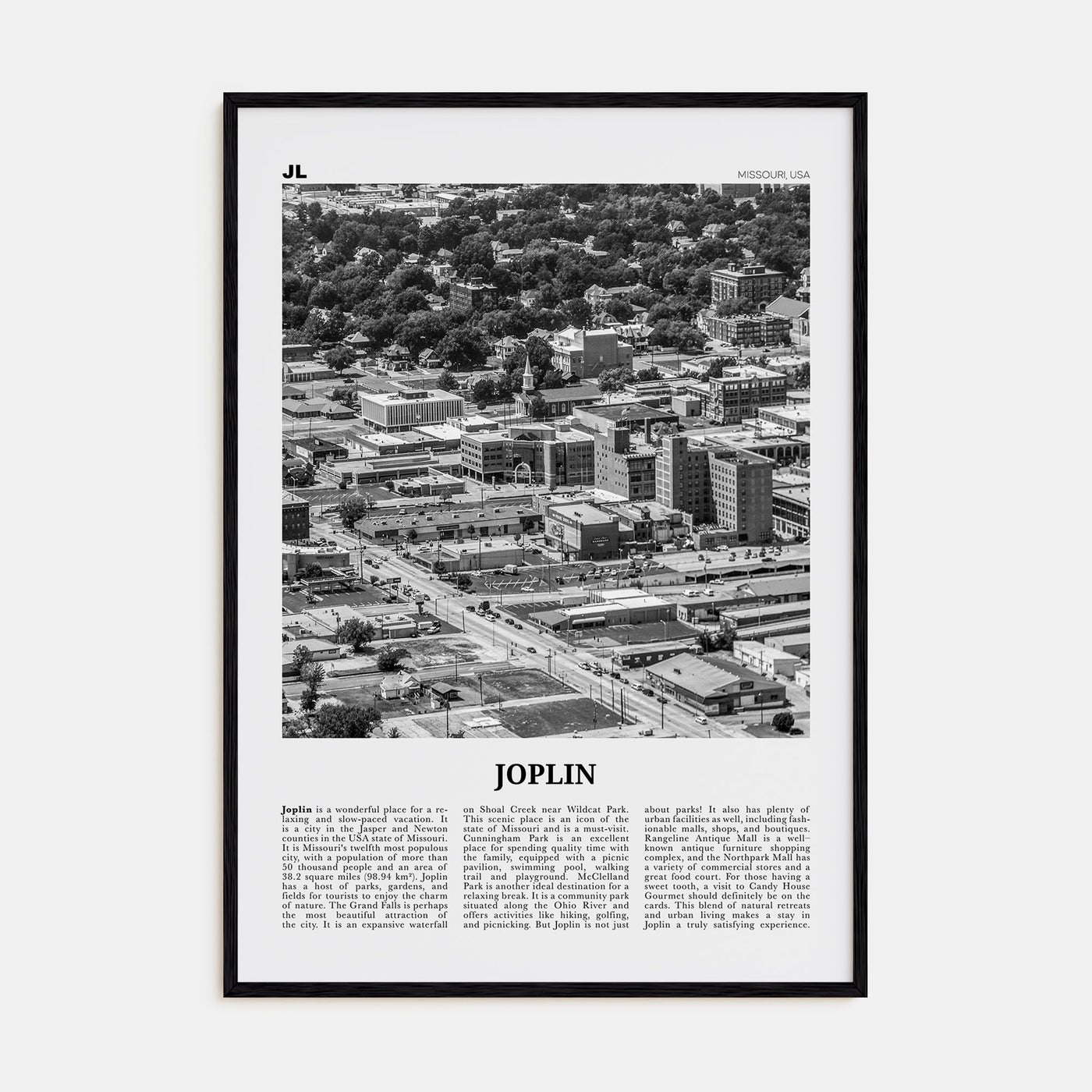 Joplin Travel B&W Poster