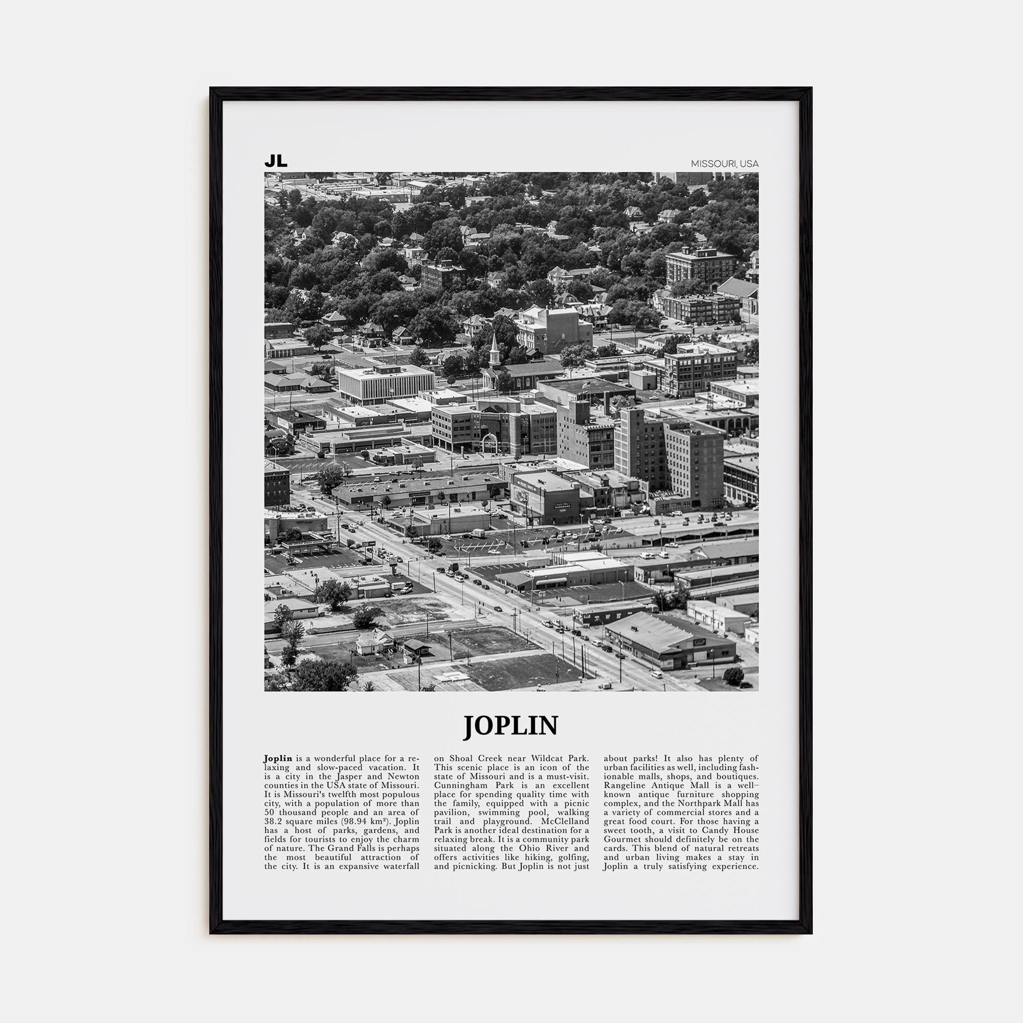 Joplin Travel B&W Poster