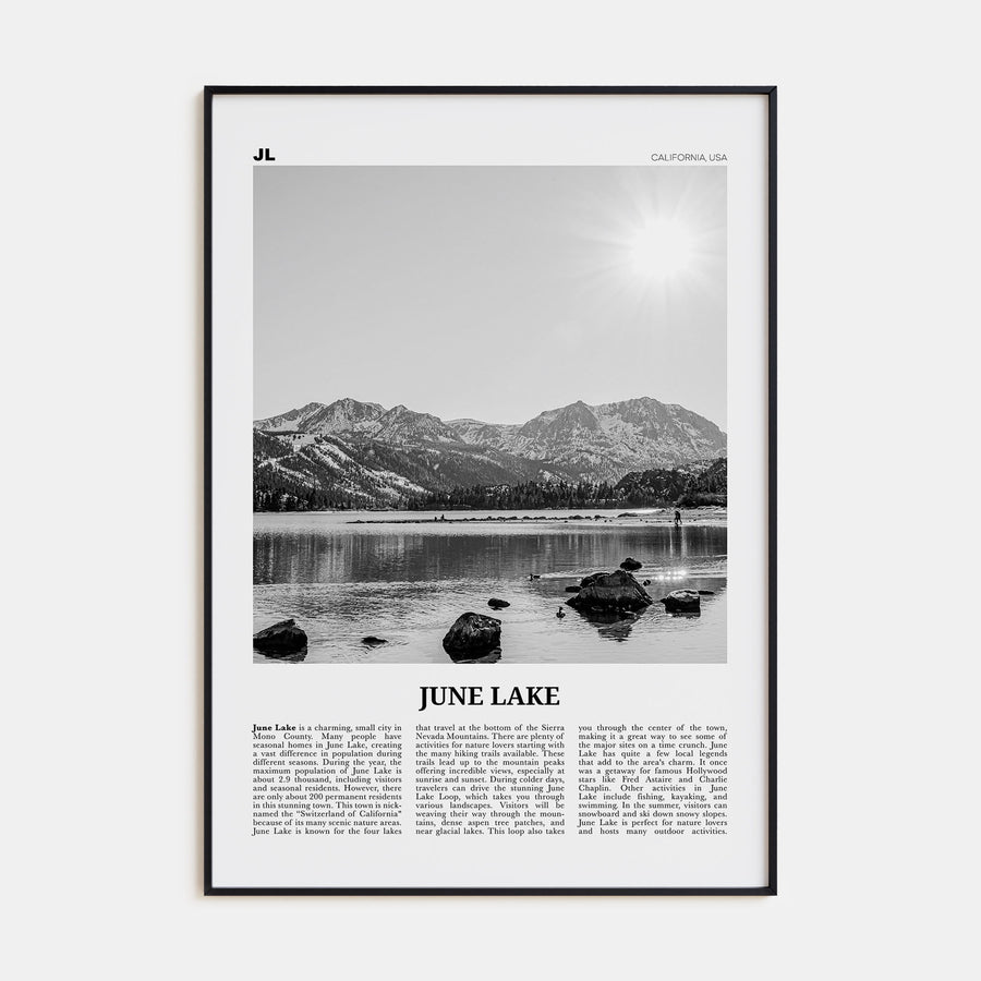 June Lake Travel B&W Poster