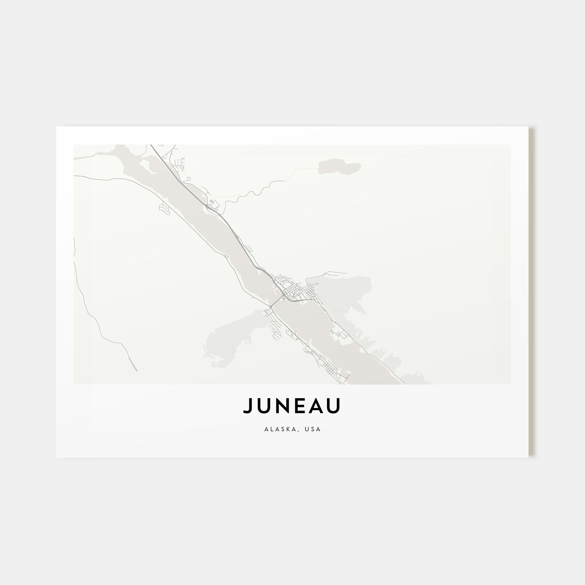 Juneau Map Landscape Poster