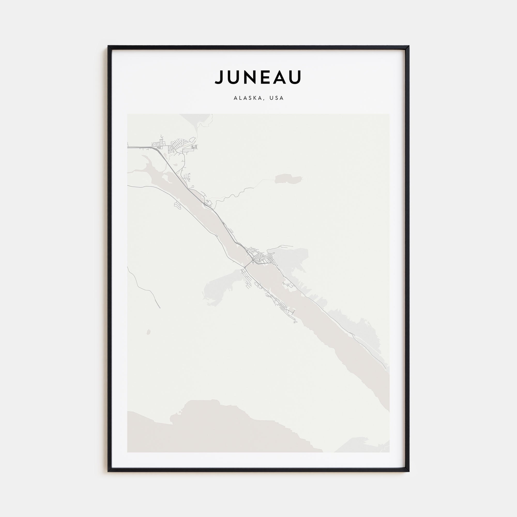 Juneau Map Portrait Poster