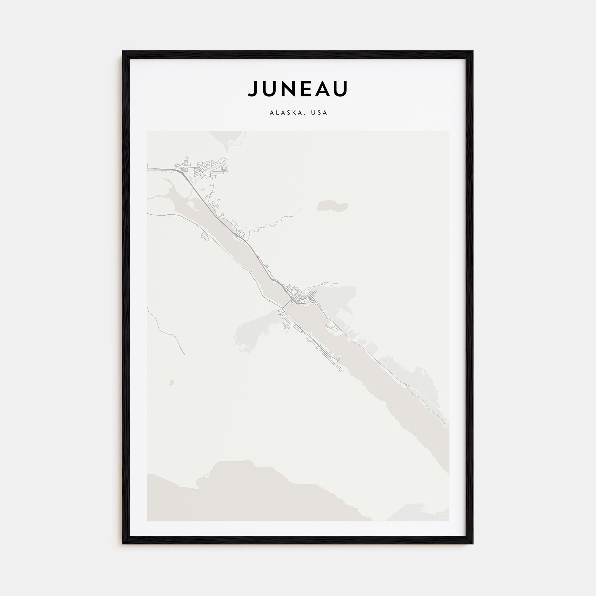 Juneau Map Portrait Poster