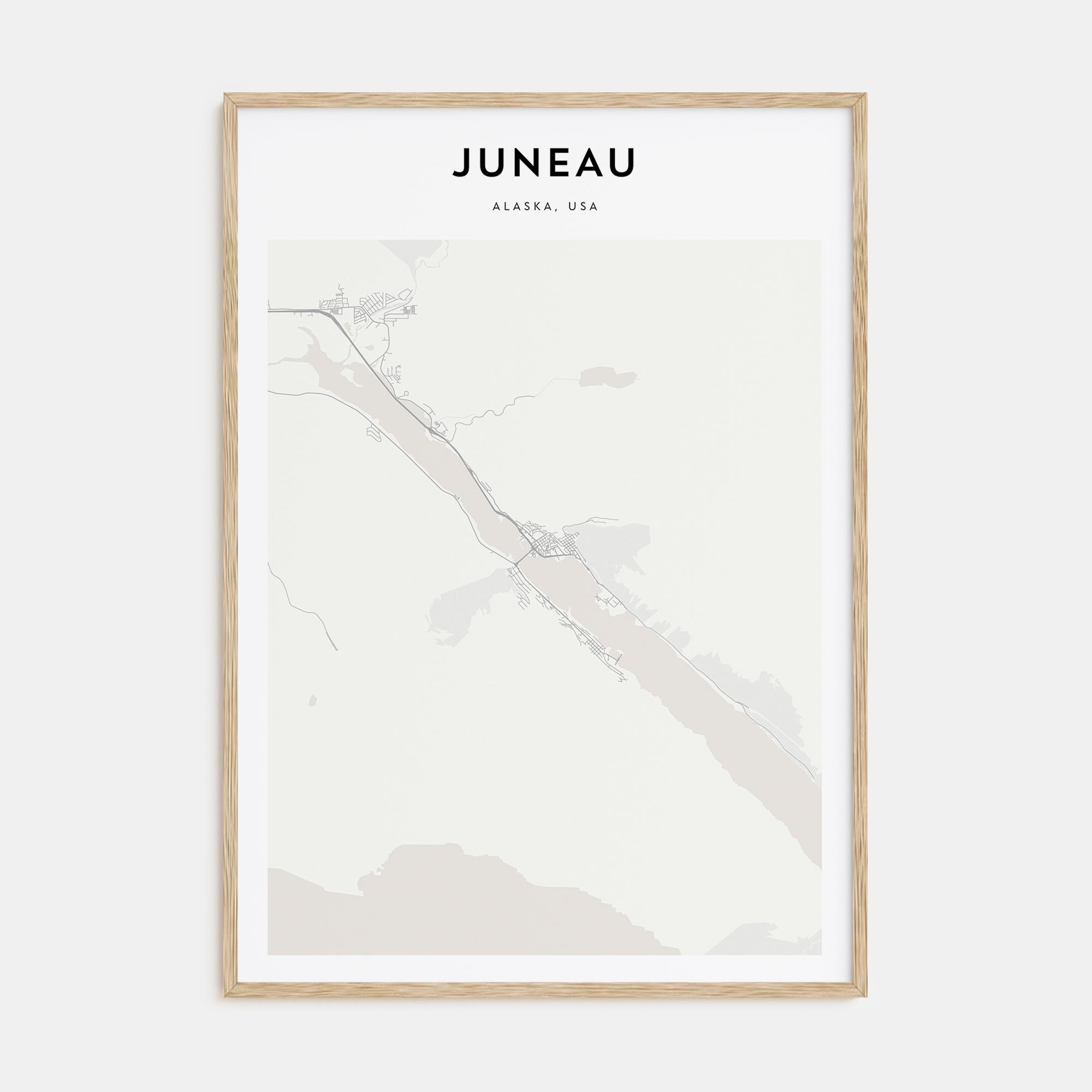 Juneau Map Portrait Poster