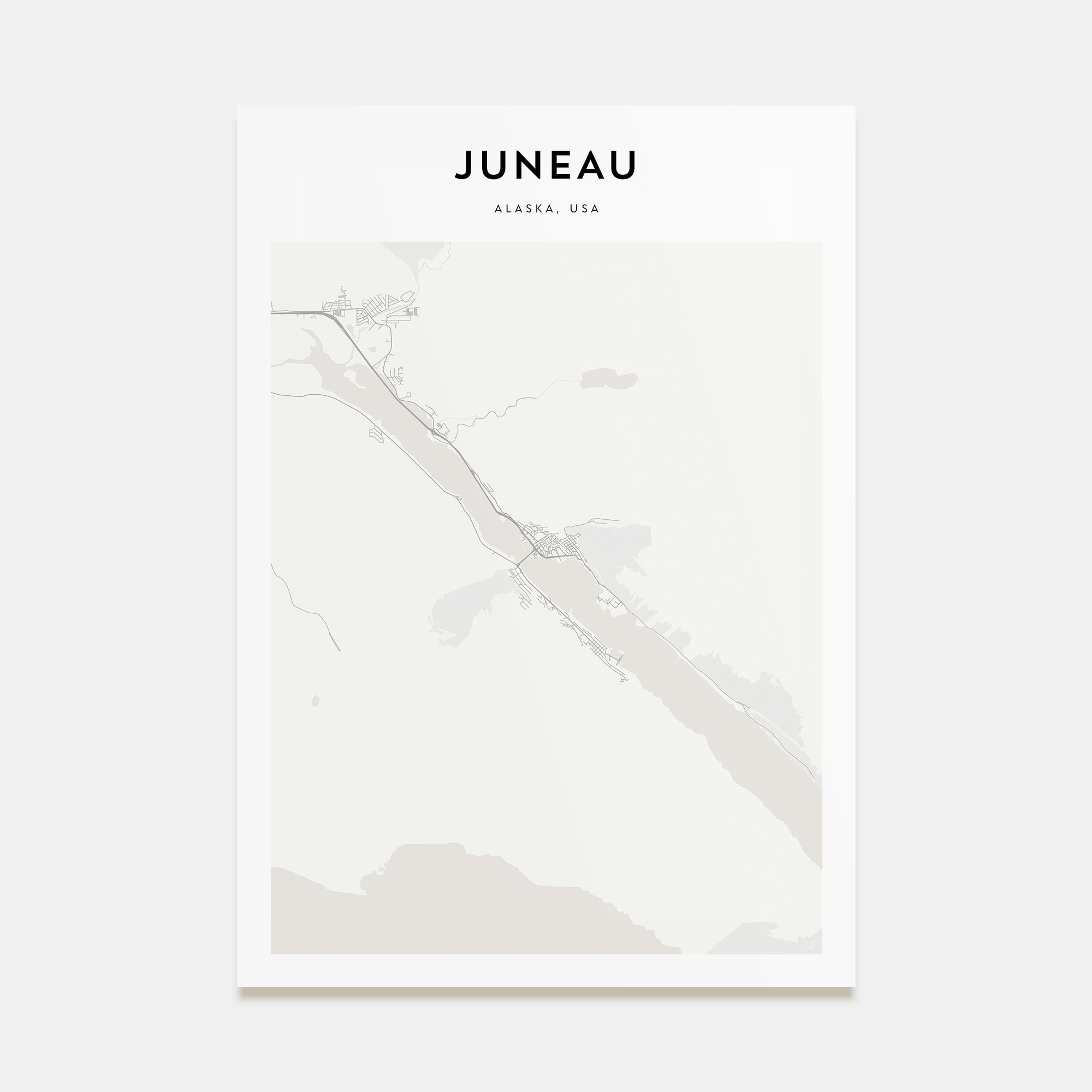 Juneau Map Portrait Poster