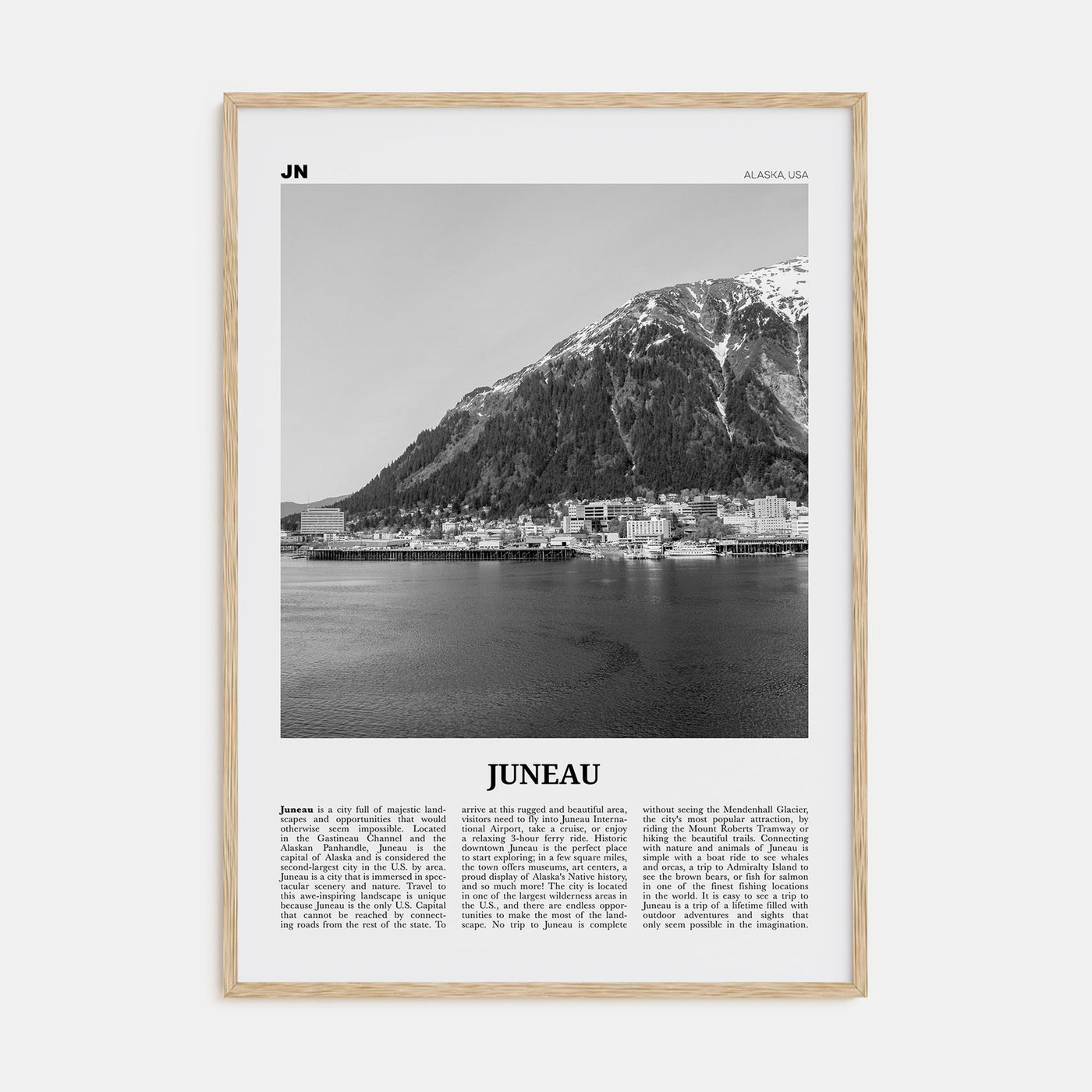 Juneau Travel B&W No 1 Poster