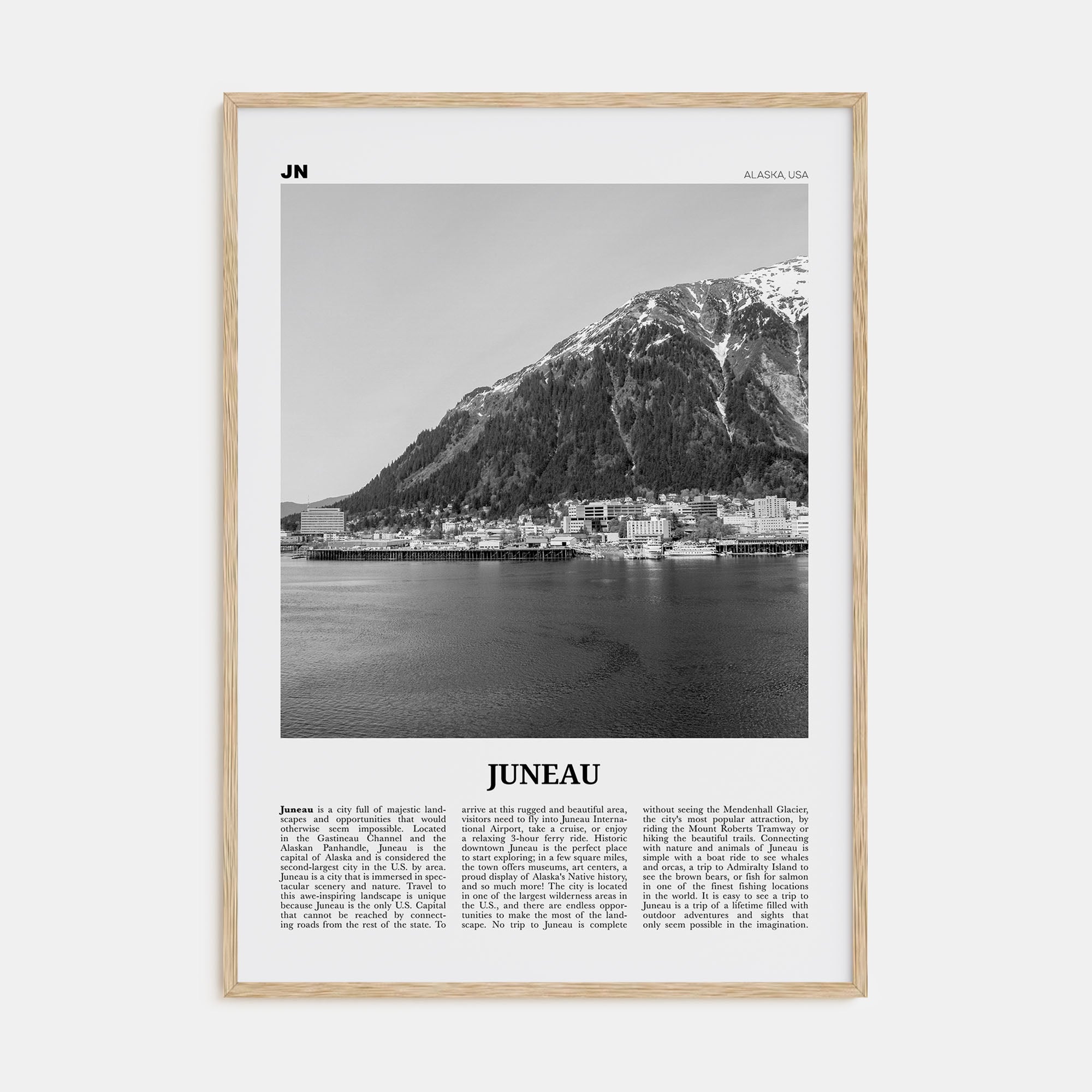 Juneau Travel B&W No 1 Poster