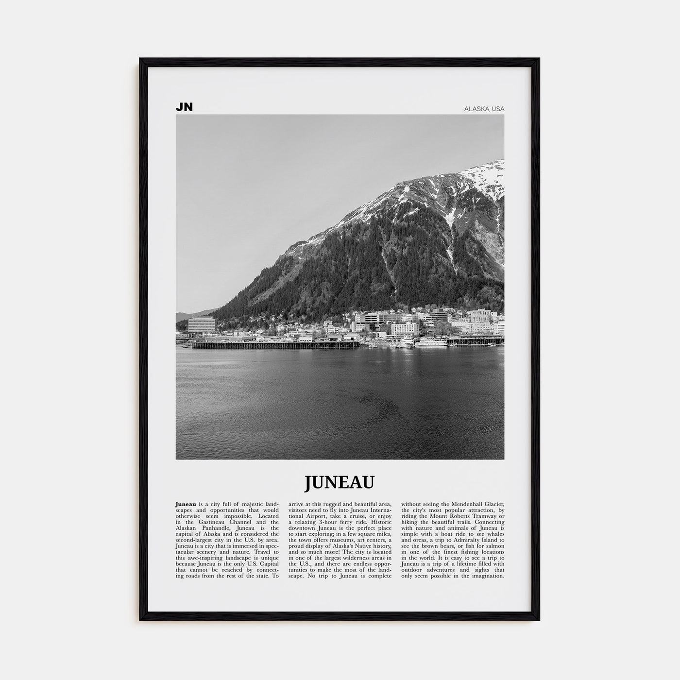 Juneau Travel B&W No 1 Poster