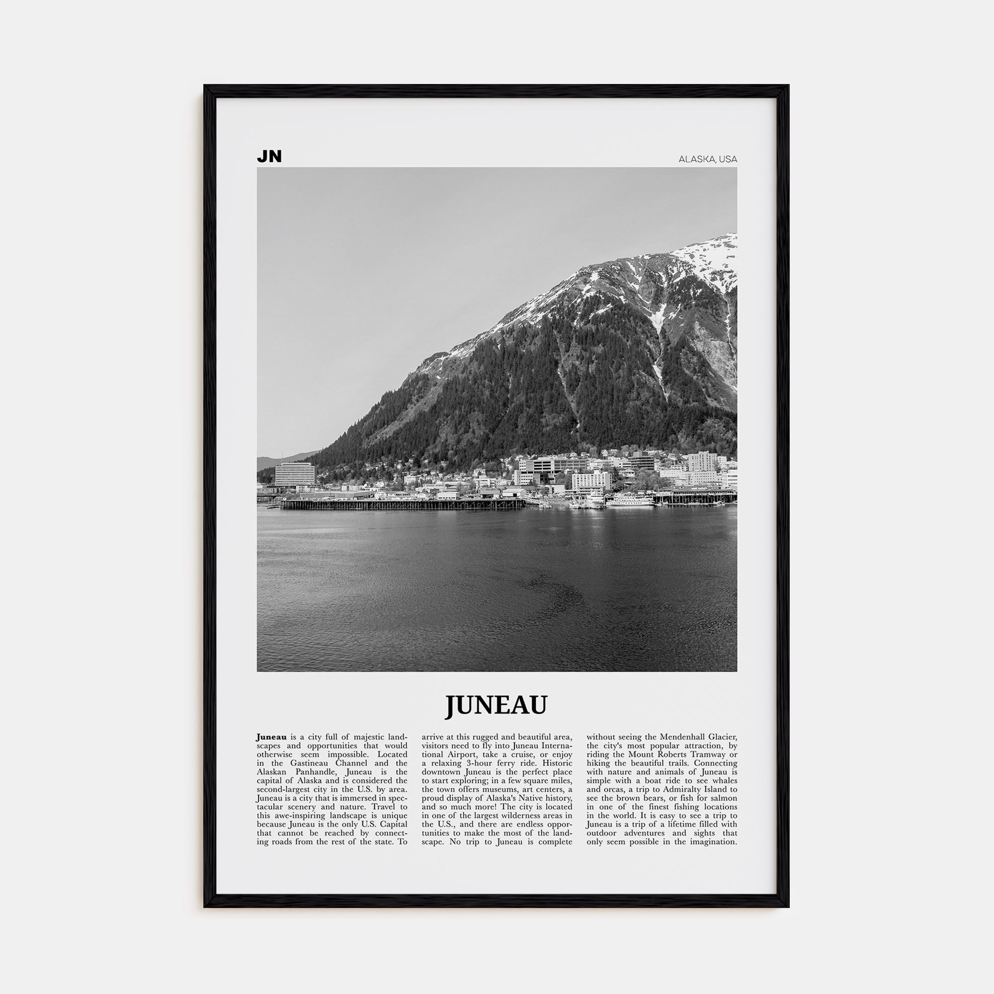 Juneau Travel B&W No 1 Poster