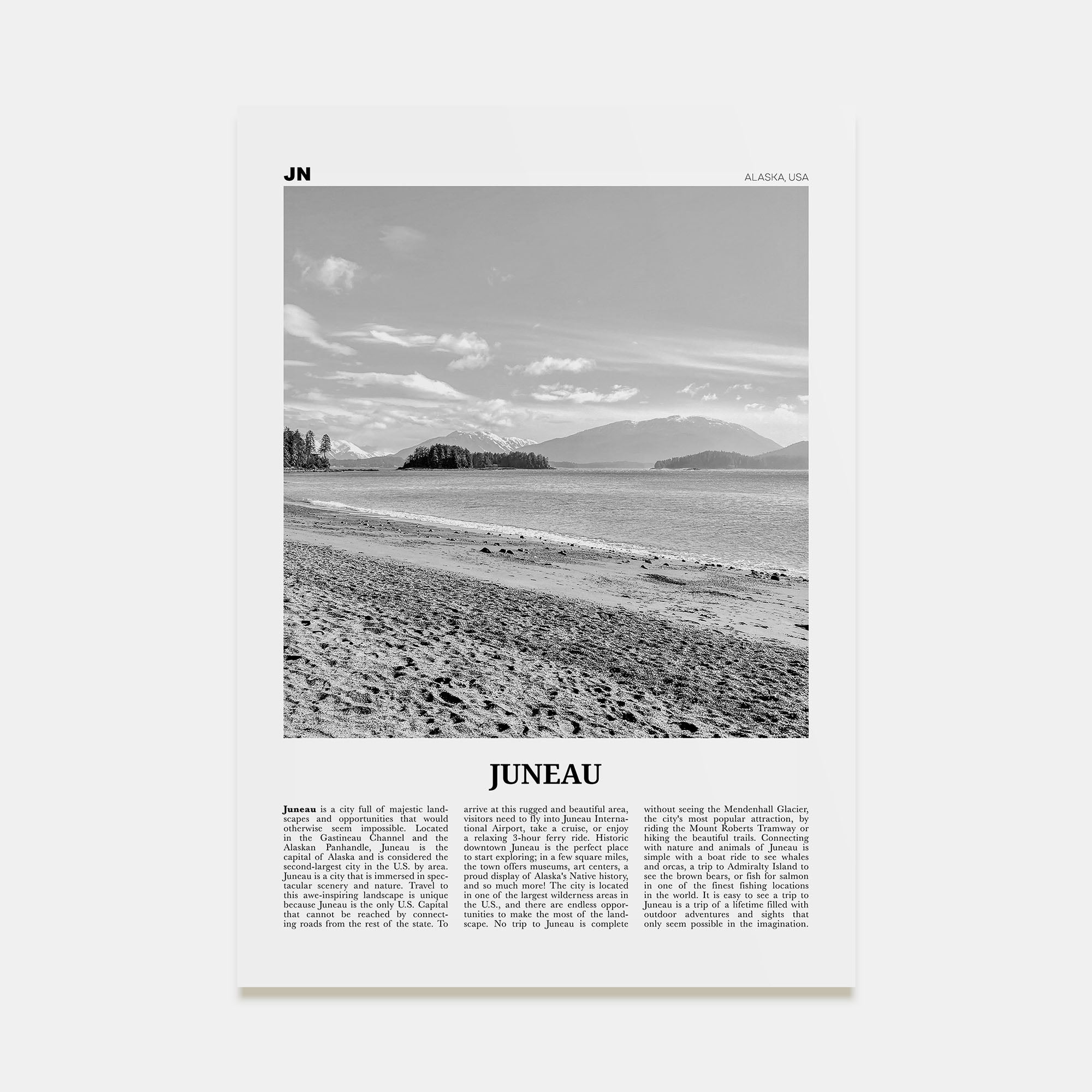 Juneau Travel B&W No 2 Poster