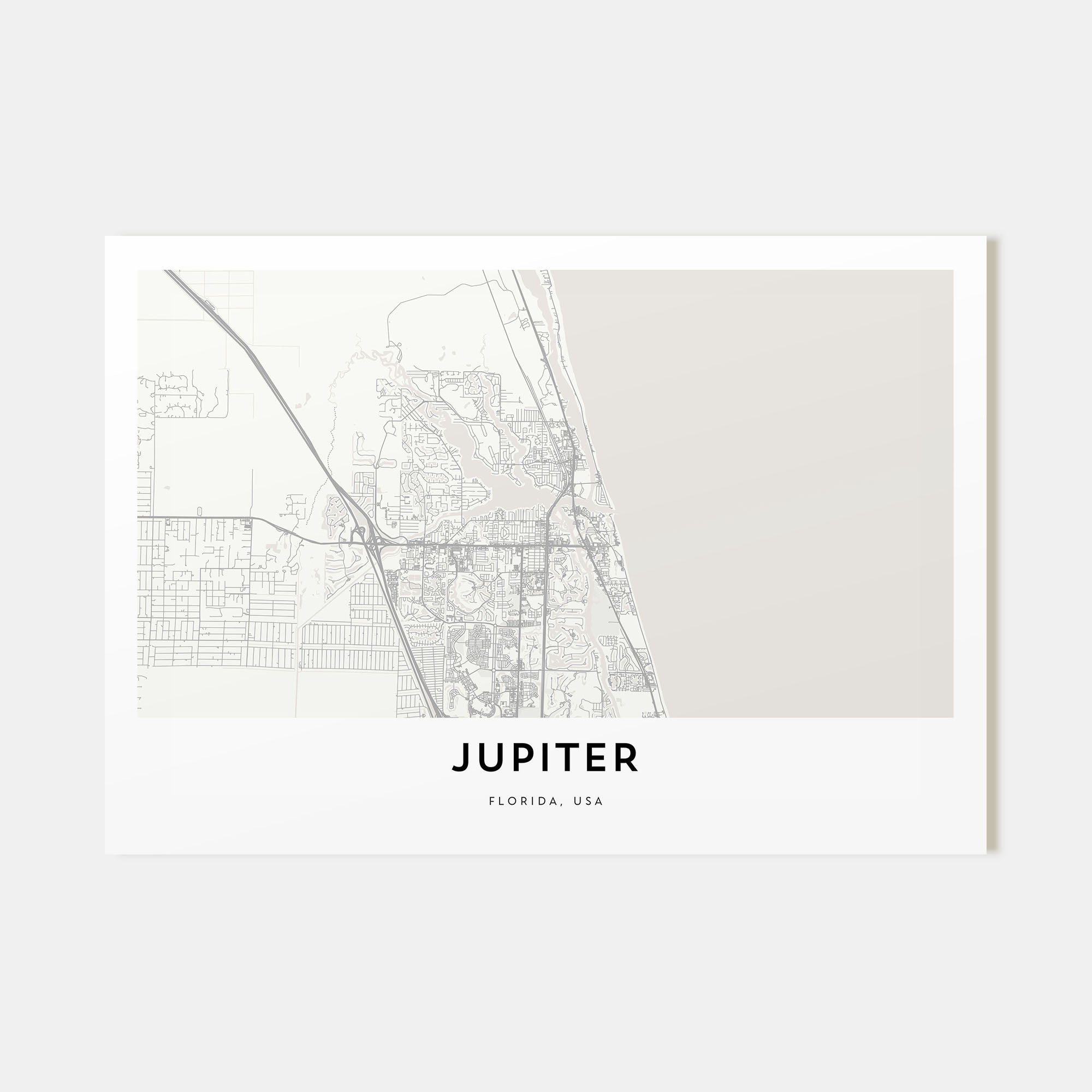 Jupiter Map Landscape Poster