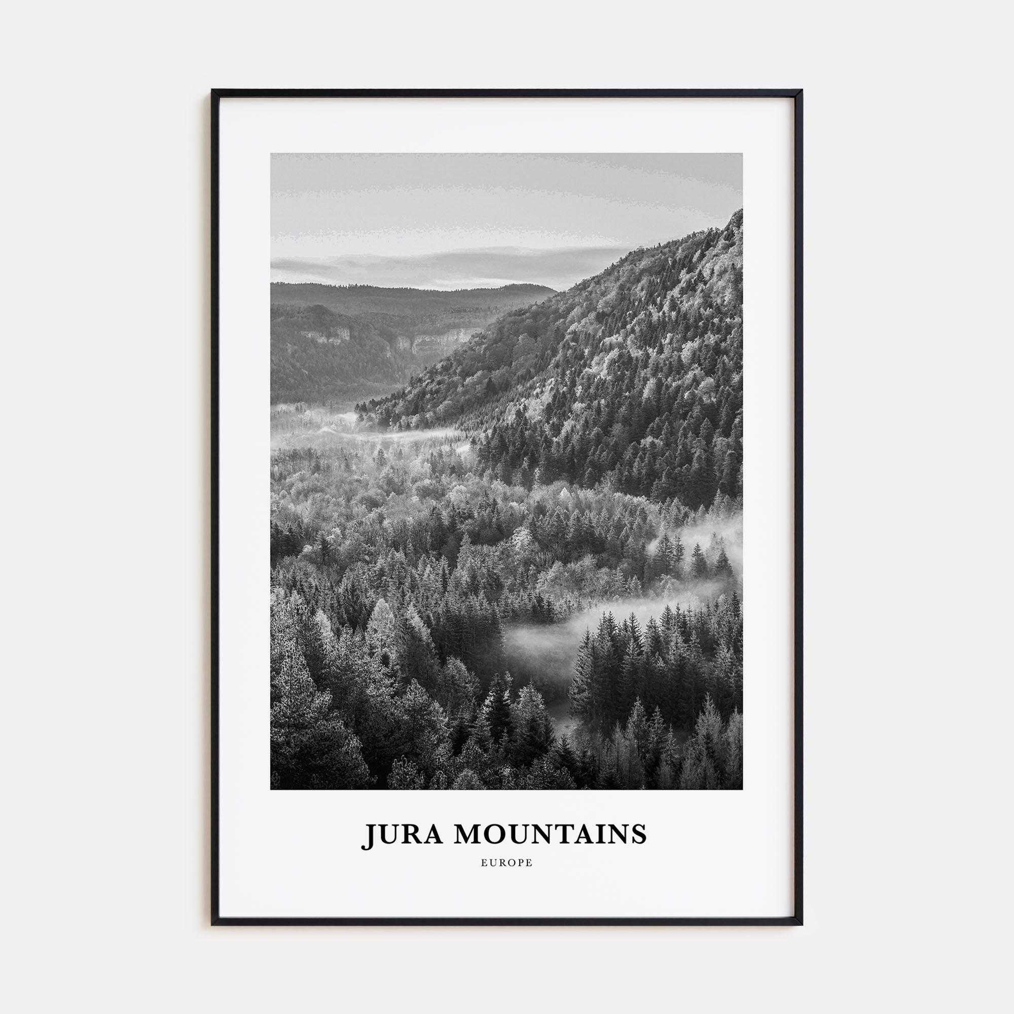 Jura Mountains Portrait B&W Poster