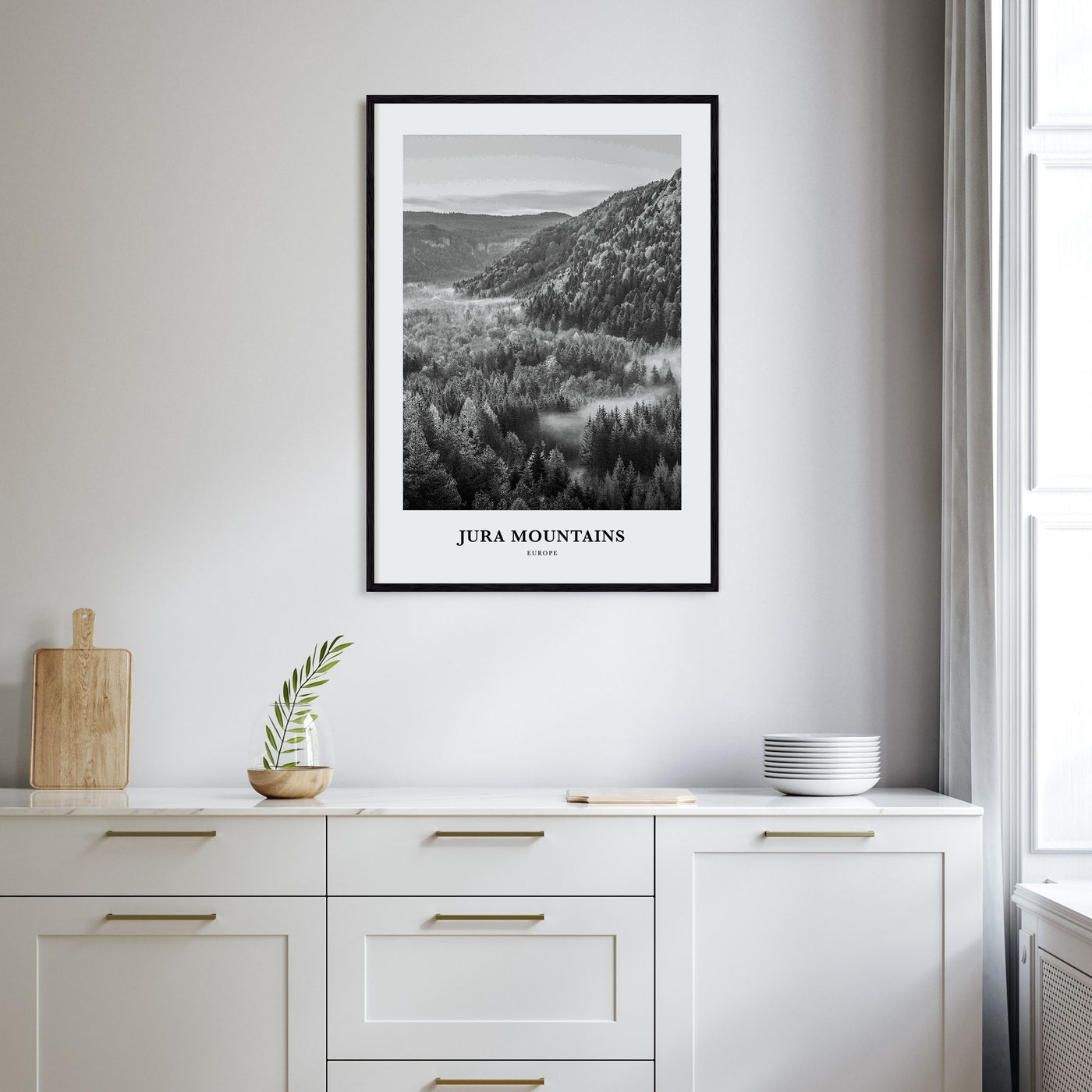 Jura Mountains Portrait B&W Poster