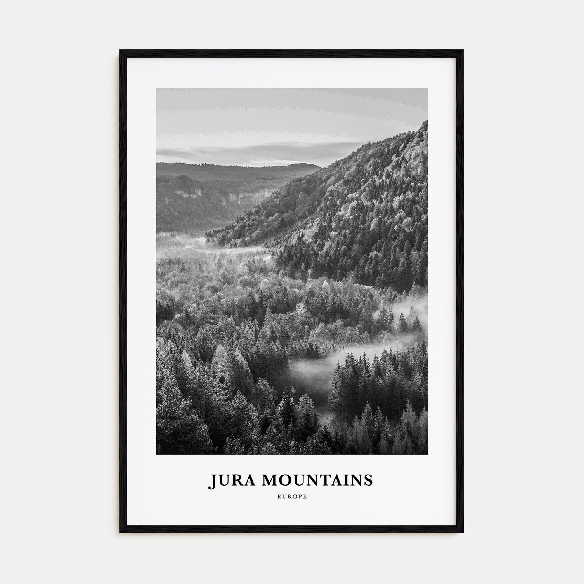 Jura Mountains Portrait B&W Poster