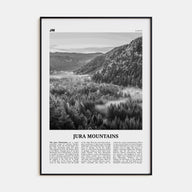 Jura Mountains Travel B&W Poster