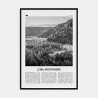 Jura Mountains Travel B&W Poster