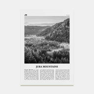 Jura Mountains Travel B&W Poster