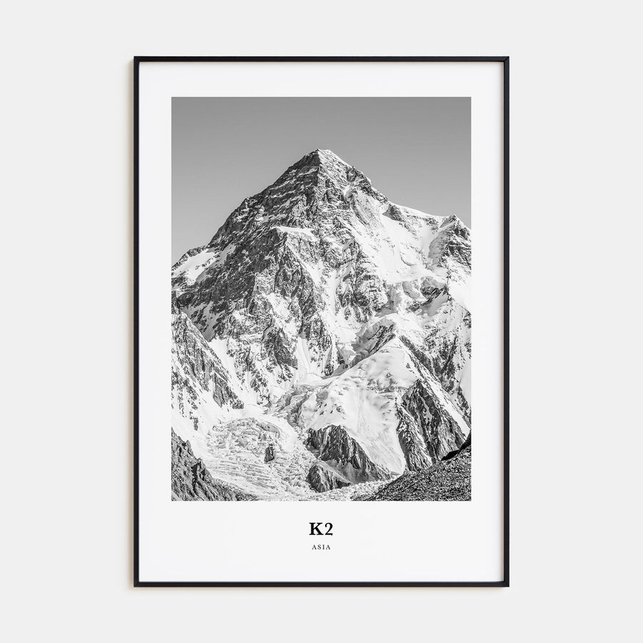 K2 Portrait B&W Poster
