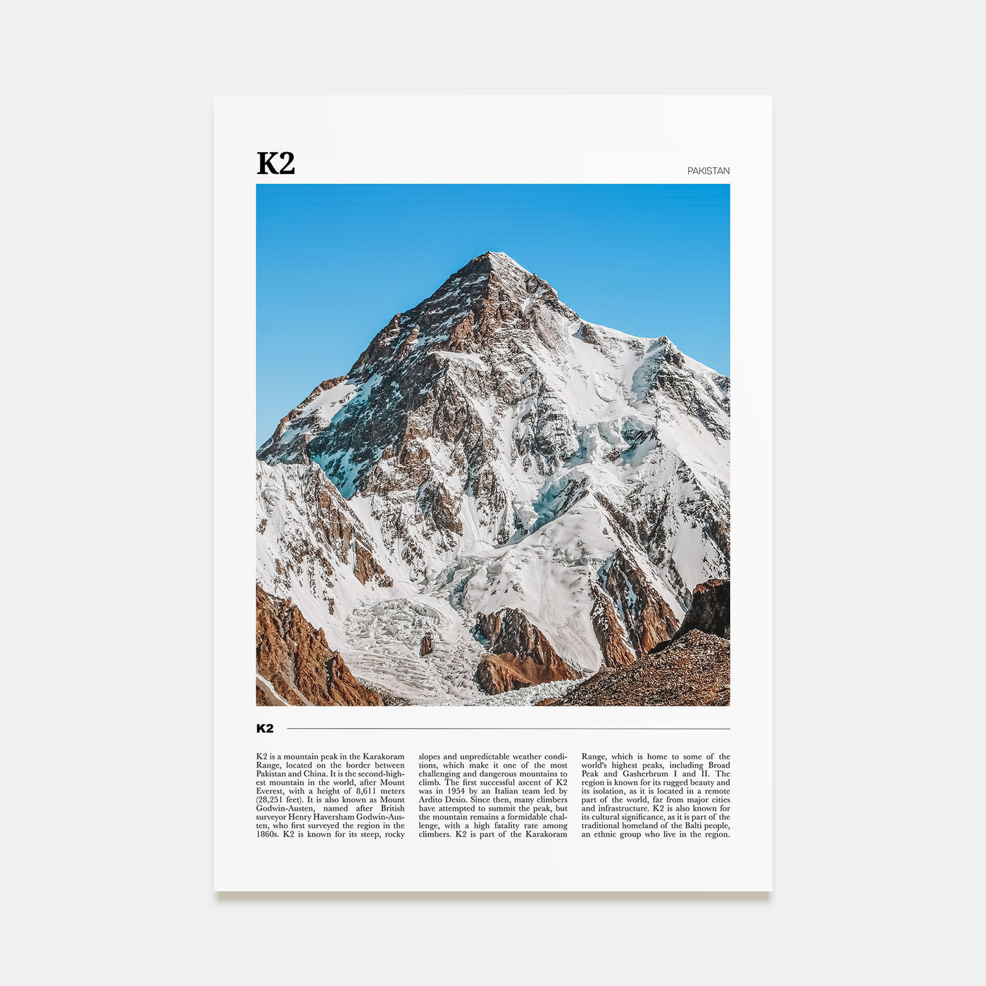 K2 Travel Color Poster